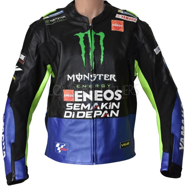 VR46 Yamaha Monster Energy MotoGP Replica Leather Biker Jacket